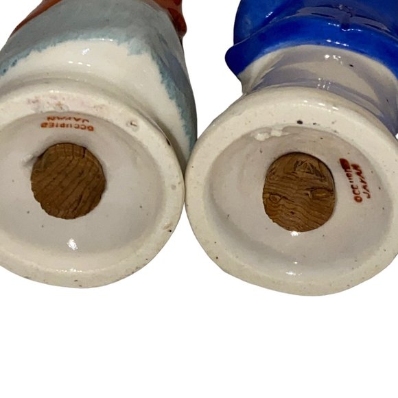 Vintage Occupied Japan Old Couple Salt and Pepper Shakers Cork Stopper *read* - Picture 6 of 7